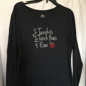 Long sleeve black bling teacher shirt
